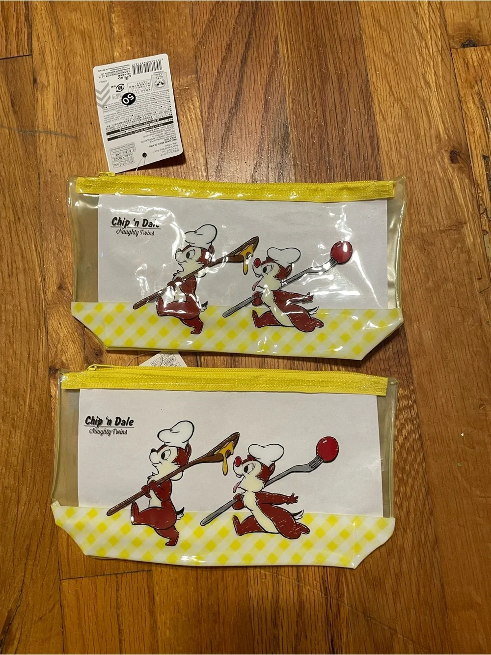 Chip 'n' Dale Clear Pencil Pouch with Yellow Trim